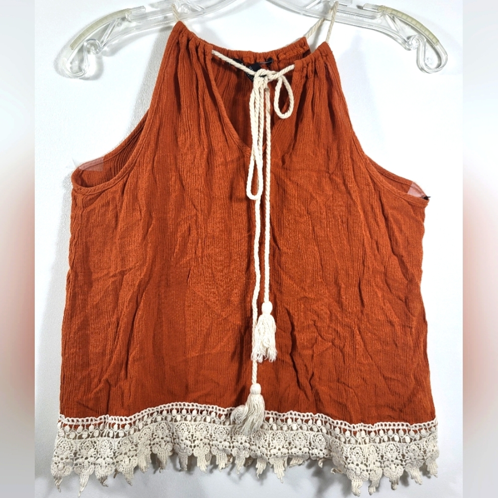 Forever 21 rust colored crop tank top women's M  #1881